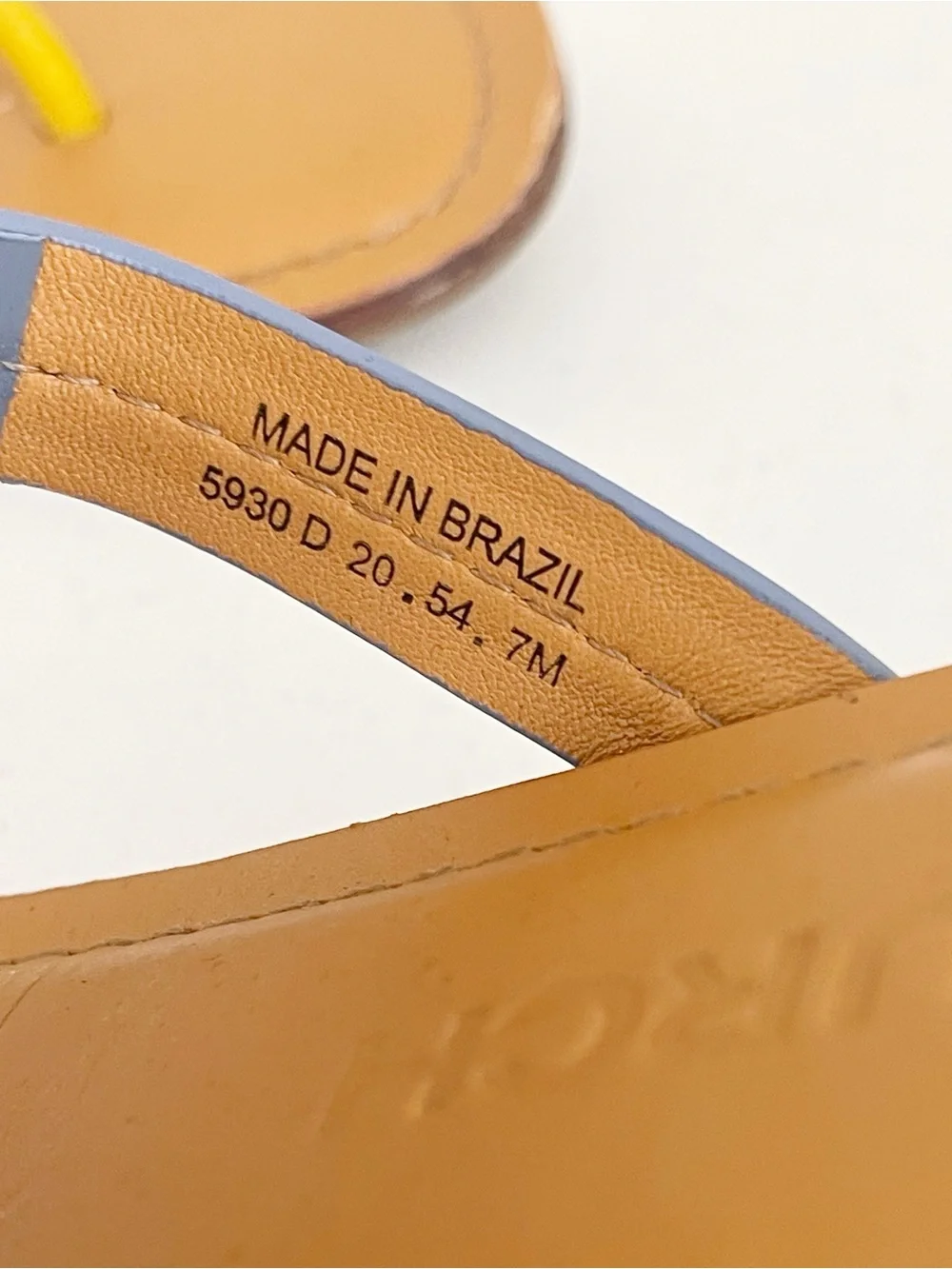 Tory Burch Miller Leather Thong Sandal in Yellow, Blue & White 7